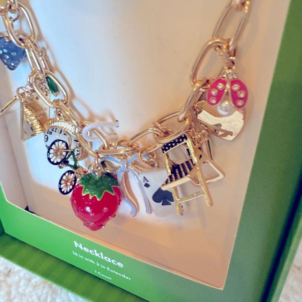 KATE SPADE x Target Charm Necklace Gold NIB - Picture 8 of 8